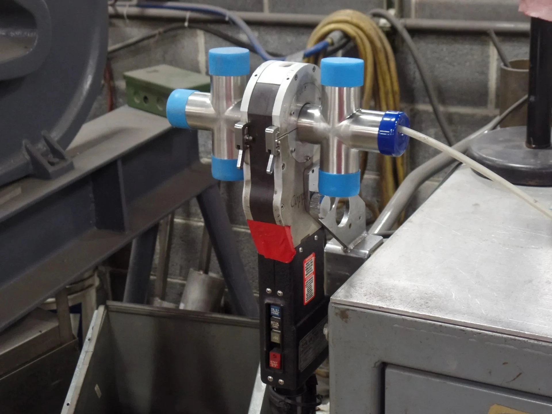 Industrial fabrication machine on the Keystone Fabricating Inc. shop floor