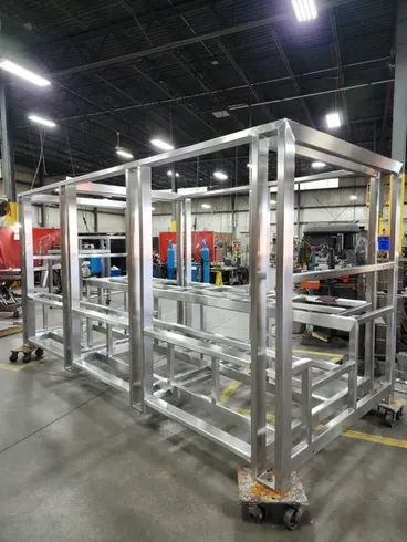 Polished stainless steel framing showcasing finishing expertise