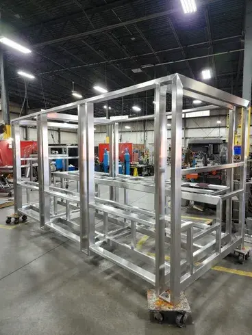 Polished stainless steel framing showcasing finishing expertise