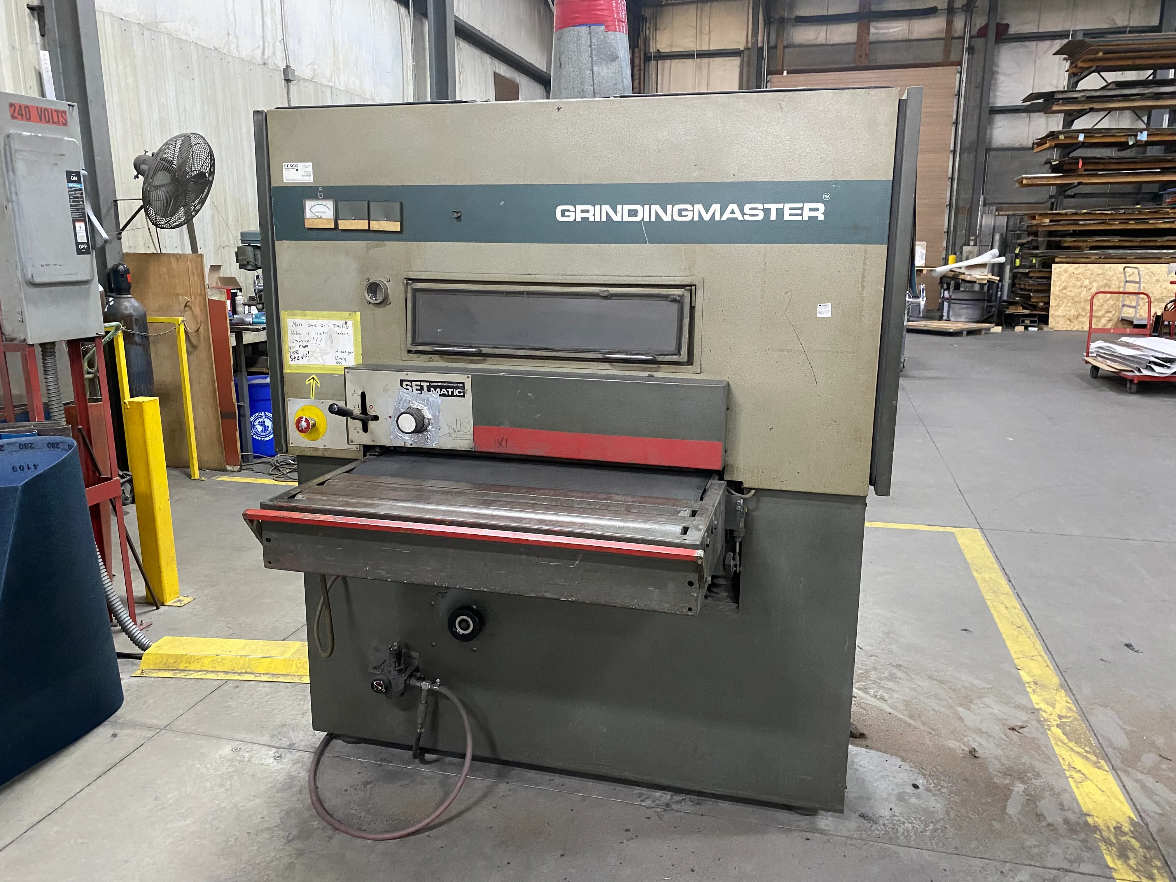 GrindingMaster deburring machine front view at Keystone Fabricating